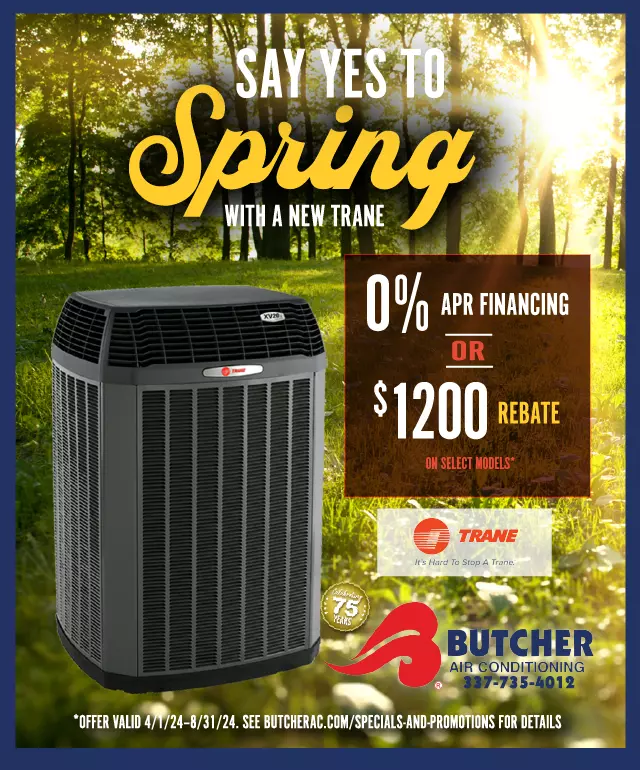 CELEBRATE SPRING WITH A $1200 REBATE OR 0% FINANCING AVAILABLE ON SELECT TRANE SYSTEMS!