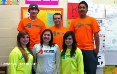 Students showing their spirit for Butcher AC