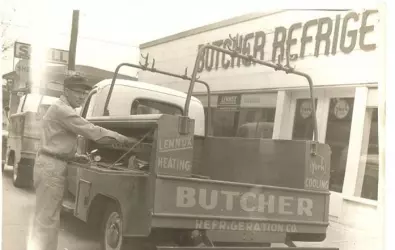 Picture of the original Butcher AC company truck