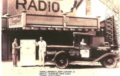 Old photo scan of Butcher AC working on site
