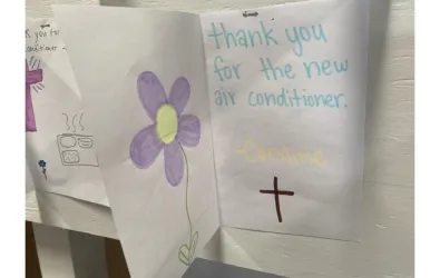 Photo of a thank you note from a student