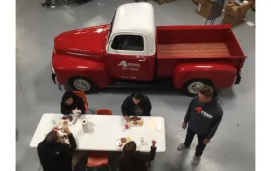 photo of the original Butcher AC company truck at the birthday party
