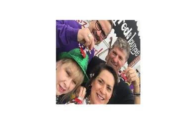 Group photo of Butcher AC team at Mardi Gras