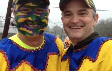Photo of guys at Mardi Gras
